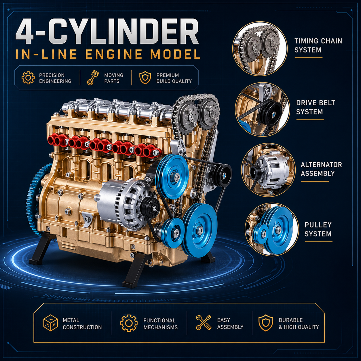 🏎️🛠️The Ultimate Desktop Masterpiece: Miniature V8 Small-Block Static Model Kit