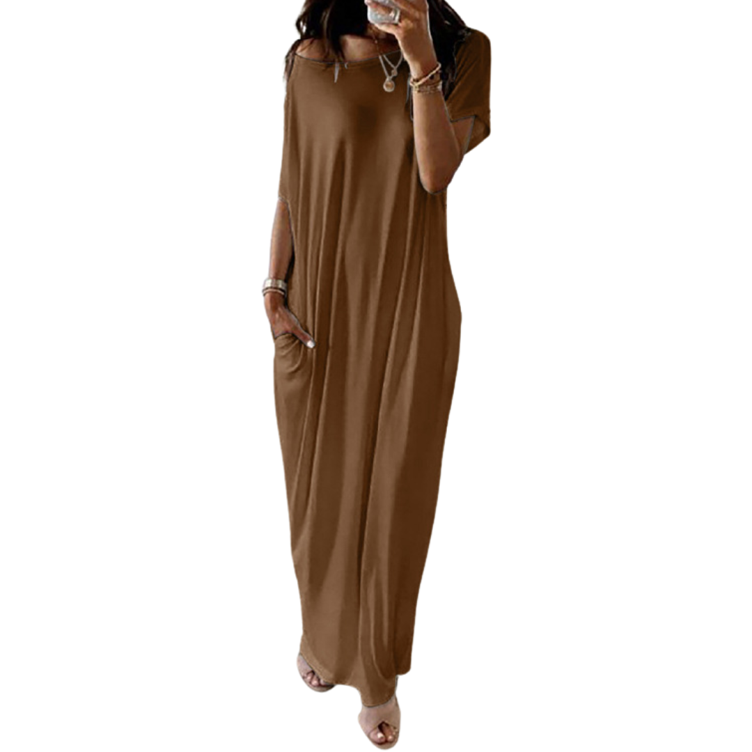 Soft Batwing Sleeve Loungewear Dress