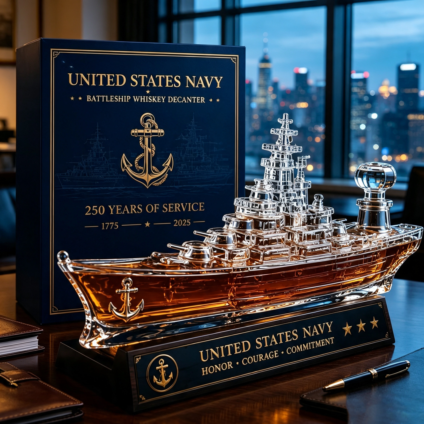 ⚓ Navy Battleship Whiskey Decanter