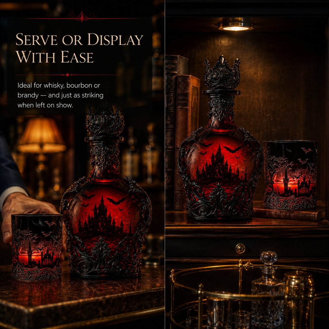 🔥Last Day 49% OFF - 🦇🍺Gothic Vampire Castle Whisky Decanter & Tumbler(📦Buy 2 Free Shipping) - Gothic Bottle