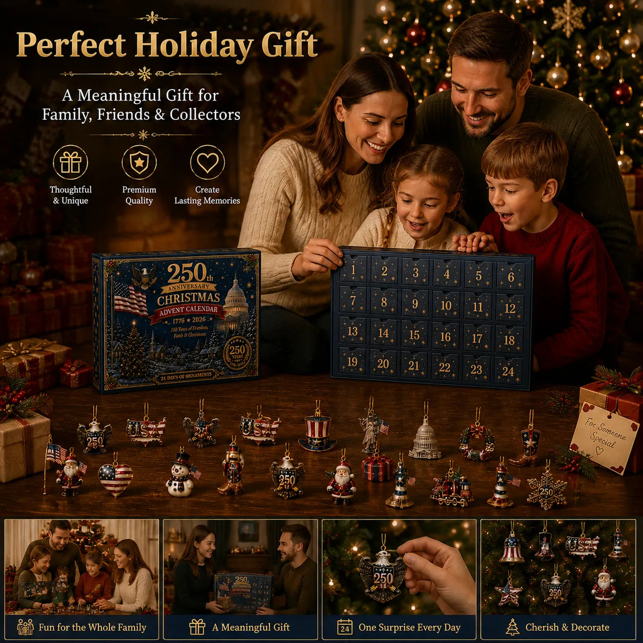 🗽🇺🇸 250th Anniversary Christmas Advent Calendar 🎁BUY 2 ✈ FREE SHIPPING