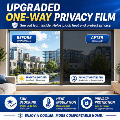 ☀️ One-Way Mirror Window Film – Heat Control & UV Protection