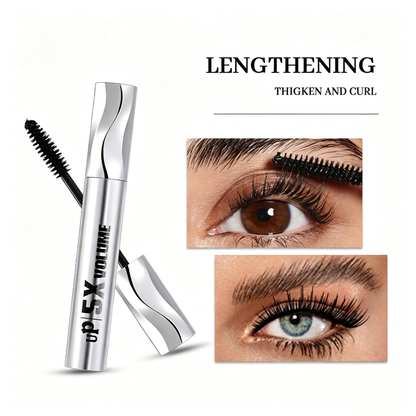 Silver Tubing Mascara - Waterproof, Sweat-Proof, Non-Smudging Makeup Mascara for Dense Curls, Slender Lengthening Lashes, Voluminous European-American Styled Eyelash Base, Lengthening Mascara,summervibes