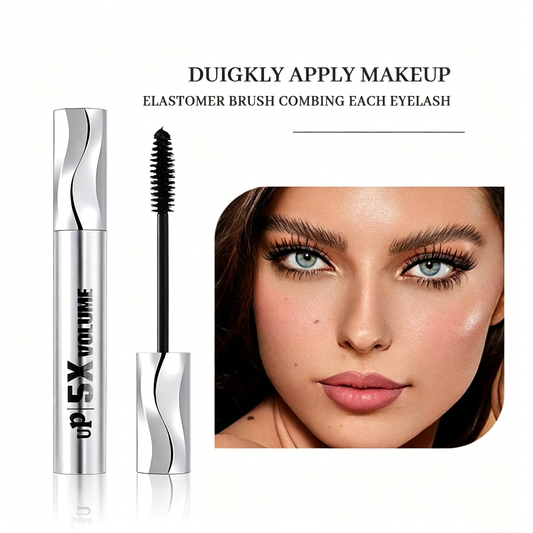 Silver Tubing Mascara - Waterproof, Sweat-Proof, Non-Smudging Makeup Mascara for Dense Curls, Slender Lengthening Lashes, Voluminous European-American Styled Eyelash Base, Lengthening Mascara,summervibes
