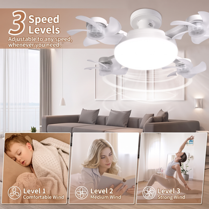 🌬️ SUMMER SALE 50% OFF 💡No-Wiring Ceiling Fan Light with Remote Control