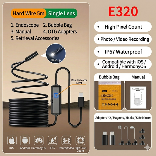 💥LIMITED-TIME 50% OFF!🔥High-Resolution Waterproof Endoscope Camera