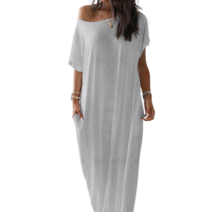 Soft Batwing Sleeve Loungewear Dress