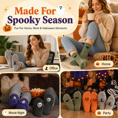 Halloween Embroidered Crew  Socks