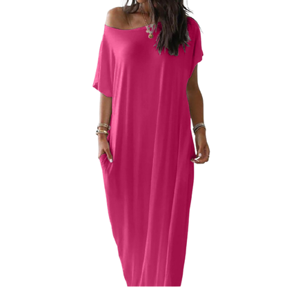 Soft Batwing Sleeve Loungewear Dress