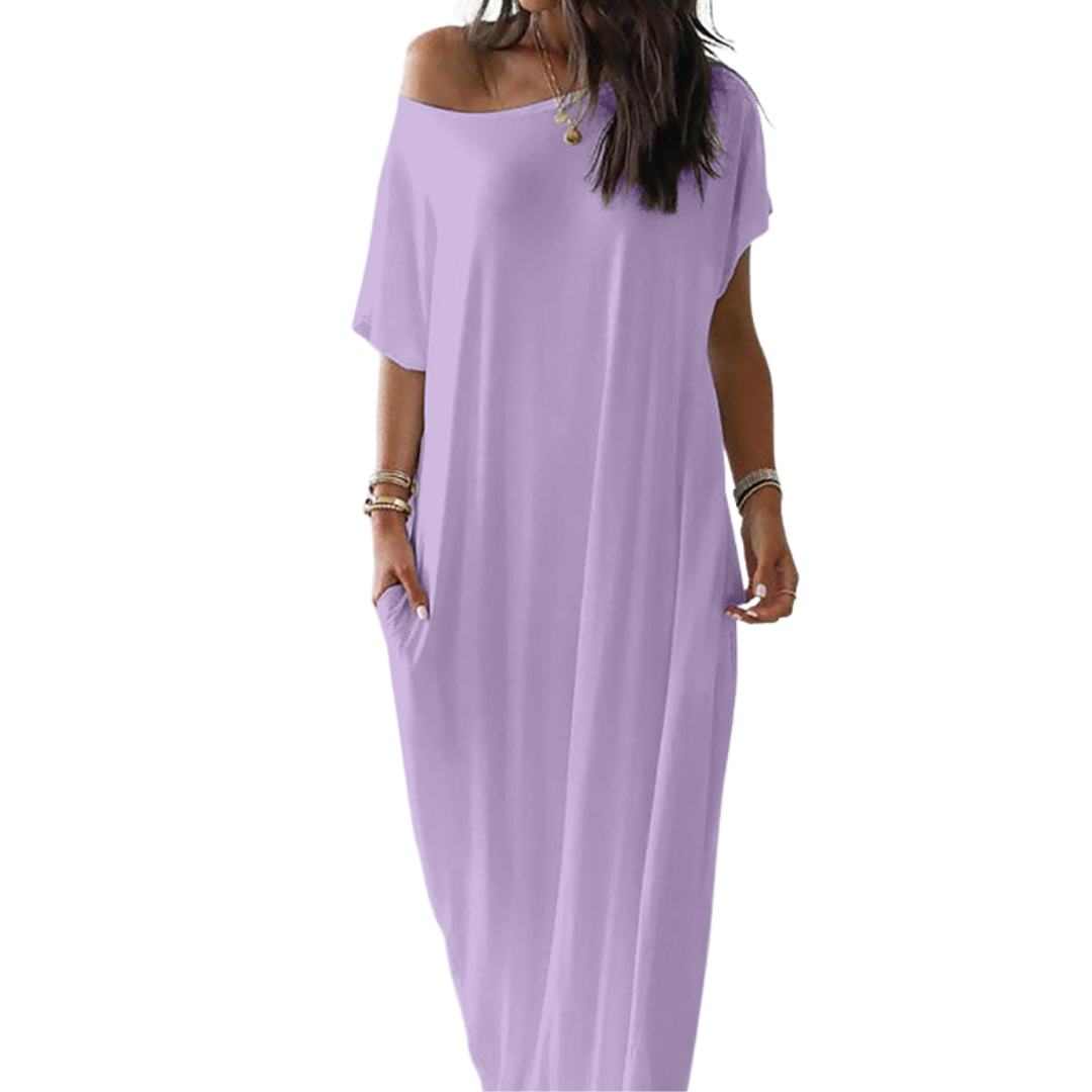 Soft Batwing Sleeve Loungewear Dress