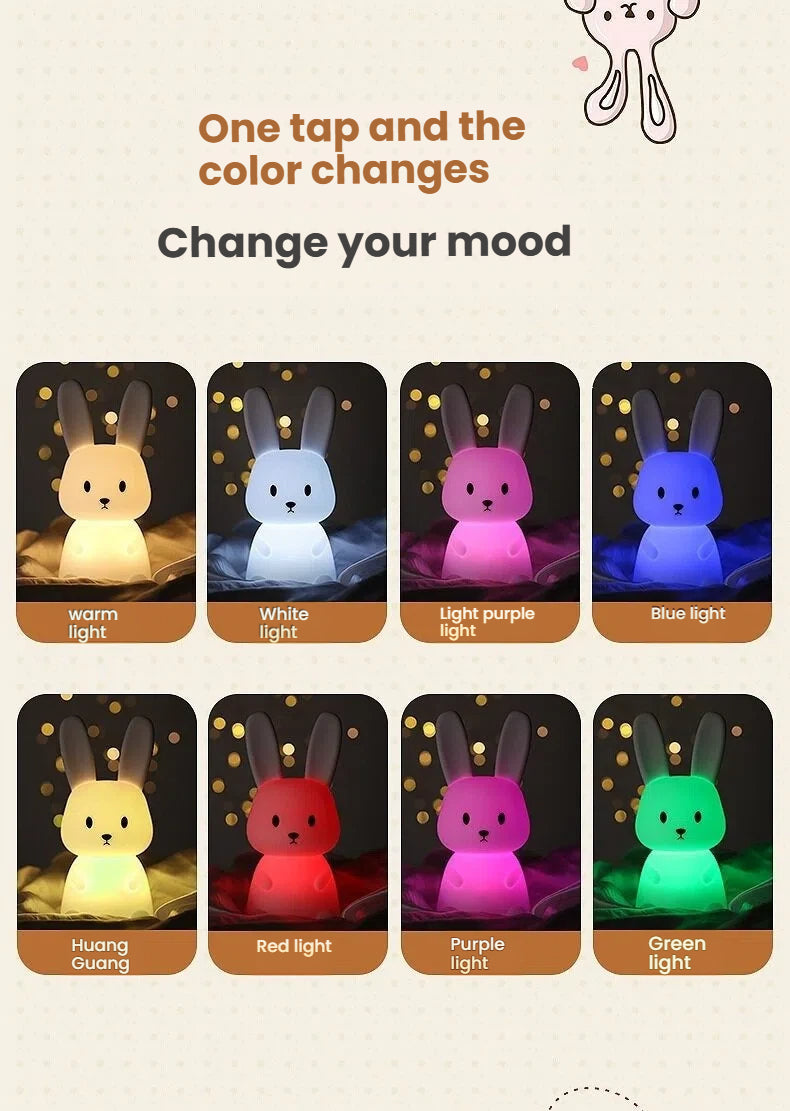 Night Light USB‑Charged Silicone Pat‑Style Bedside Lamp For Bedrooms, Eye‑Protective Night Light For Feeding, Mood Lighting, And Bathroom Use