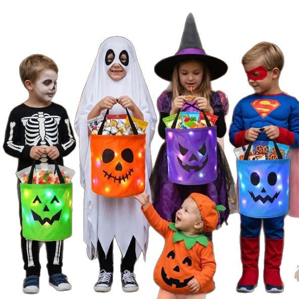 👻 Glow-in-the-Dark Halloween Candy Basket – LED Trick-or-Treat Bag