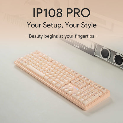 🔥50% OFF！💄 IP108 Lipstick Shape Wireless Mechanical Keyboard, Tri-Mode RGB Desk Keyboard✨