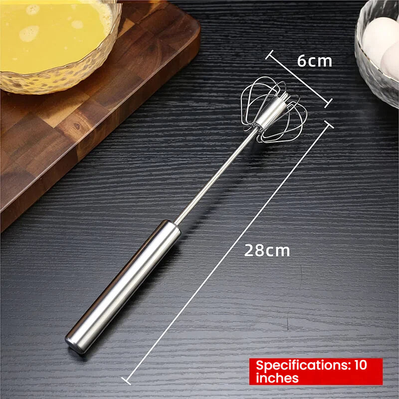 🥄✨ Stainless Steel Hand-Push Rotary Whisk – Effortless Mixing in  Seconds!