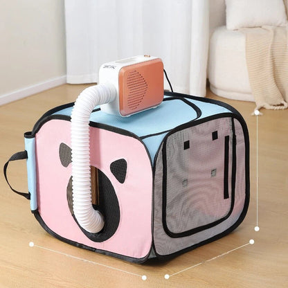 Foldable Dual-Vent Pet Dryer Box, Scratch Resistant Pet Drying Cage, Portable Pet Blow Dryer Tent for Home Bath Grooming SPA for Cats and Dogs