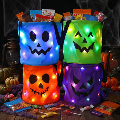 👻 Glow-in-the-Dark Halloween Candy Basket – LED Trick-or-Treat Bag