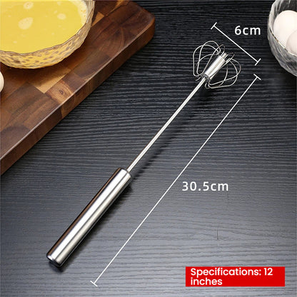 🥄✨ Stainless Steel Hand-Push Rotary Whisk – Effortless Mixing in  Seconds!