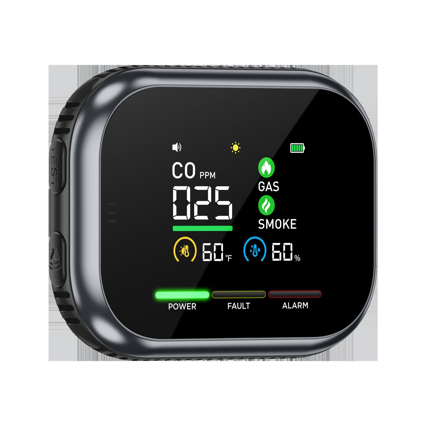 ⚠️Multi‑Function Home Safety Detector – CO, Gas, Smoke, Temperature & Humidity Monitor