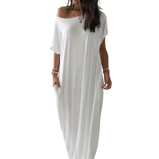 Soft Batwing Sleeve Loungewear Dress
