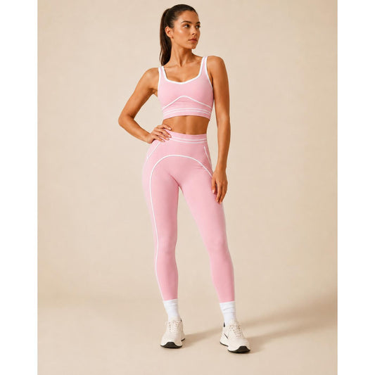 Women's Fashion Versatile High-Waisted Yoga Pants Set, Gym Training Workout Clothes, Outdoor Sports Tennis, Butt-Lifting Tight-Fitting.