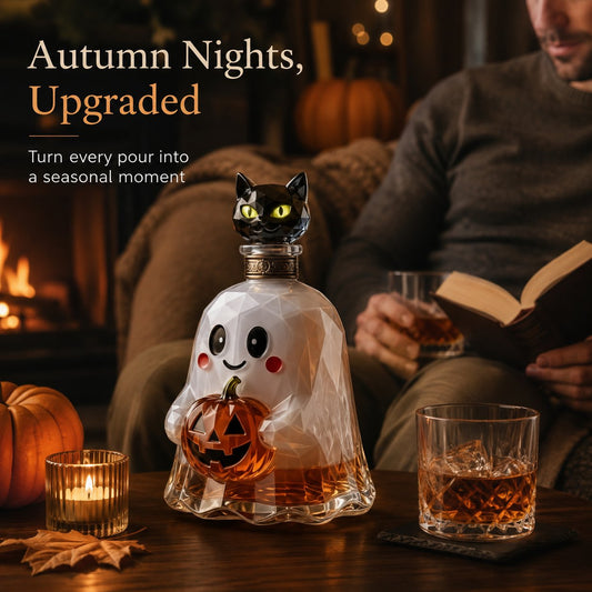🎃Ghost Pumpkin Halloween Decanter｜Spooky Glass Whiskey Liquor Bottle 👻
