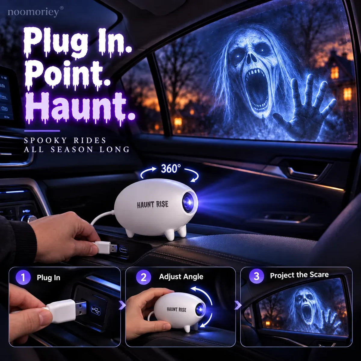 🎃 Halloween Window Projector 👻 16 Spooky Films USB Powered Holiday Decor