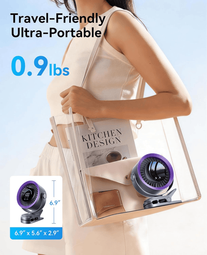 4000mAh Rechargeable Portable Clip on Fan-100-Speed Touch Control
