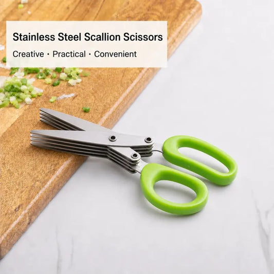 Buy 1 Get 1 Free 🎁Stainless Steel 5 Blades Scallion Cutter Scissors