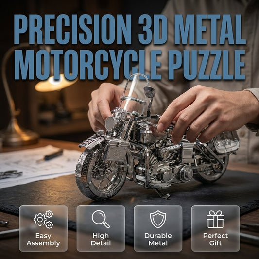 🔥Last Day 49% OFF - 🏍️🧩Silver Motorcycle 3D Metal Assembly Puzzle (📦Buy 2 Free Shipping)