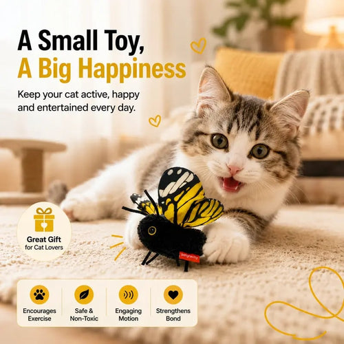 🦋 Fluttering Electric Butterfly Cat Toy | Interactive Moving Playmate for Indoor  Kitties
