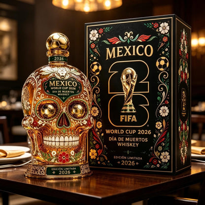 💀Limited‑Edition 2026 Mexico World Cup Sugar Skull Whiskey Decanter