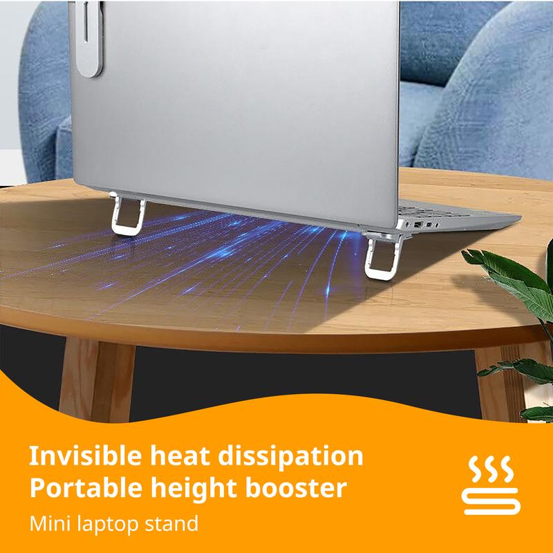 🔥Limited Time 50% Off✨2‑Pack Adjustable Invisible Laptop Stands, Zinc Alloy Portable Notebook Riser