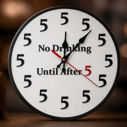 🔥Limited-Time 49% OFF 🔥Funny "No Drinking Until After 5" Round Wall  Clock
