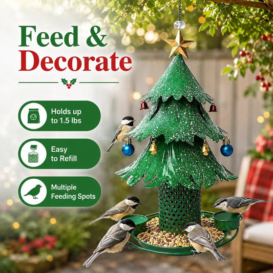 Christmas Tree Bird Feeder 🎄 Festive Backyard Holiday  Decor