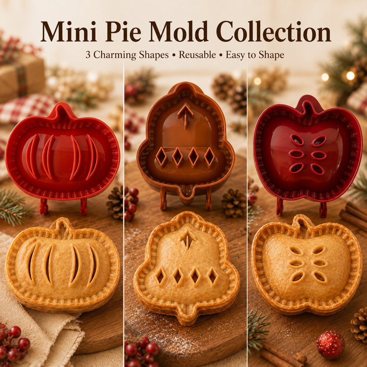 🥧Beginner‑Friendly Mini Hand Pie Press Mold | 6 Shapes Easy Homemade Pastry Dough Press Mould 🍎