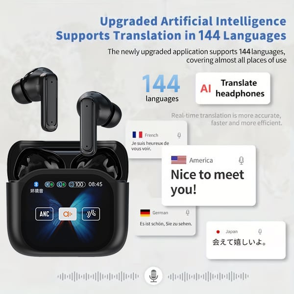 🎁🔥Bluetooth Wireless Translation Earbuds with LED Display for iOS & Android