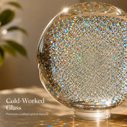 Holographic Refraction Art Sphere, Optical Glass Light Prism for Home Office Decor