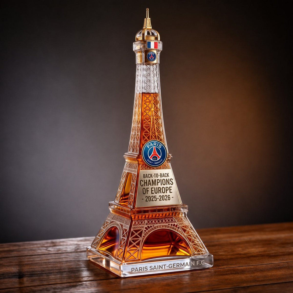 🎁🗼PSG Eiffel Tower Champions Trophy Decanter Whiskey Bottle
