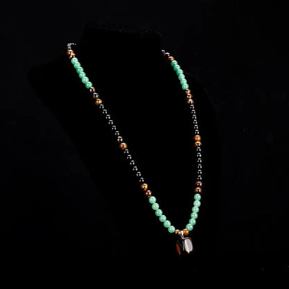 ✨ Money Attraction Necklace With GreenAventurine & Tiger Eye Pendant Healing Crystal  Stone