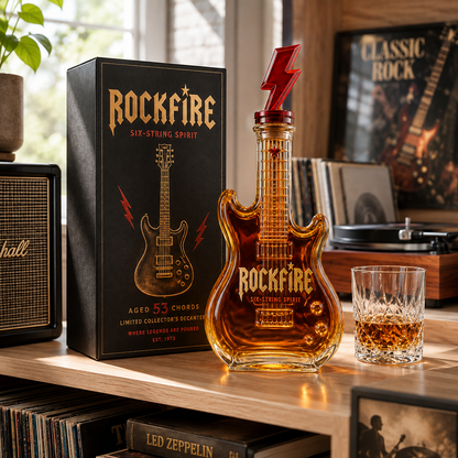 🎸Rockfire Six-String Spirit Guitar Whiskey Decanter – Rock & Roll Collector’s Edition