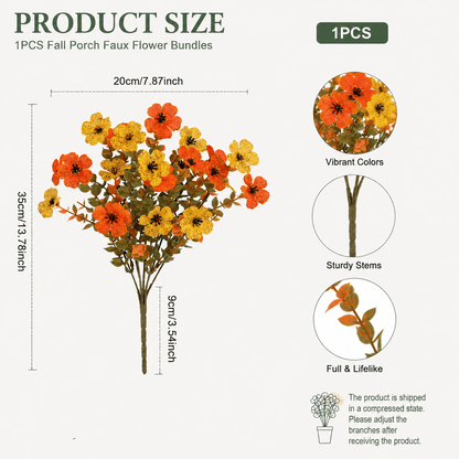 🔥Last Day 50% OFF｜🍂Fall Porch Faux Flower Bundles Autumn Home Decor