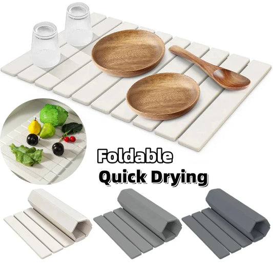 Diatomaceous Earth Dish Drying Mat Fast Absorbent Quick Dry Stone Mat