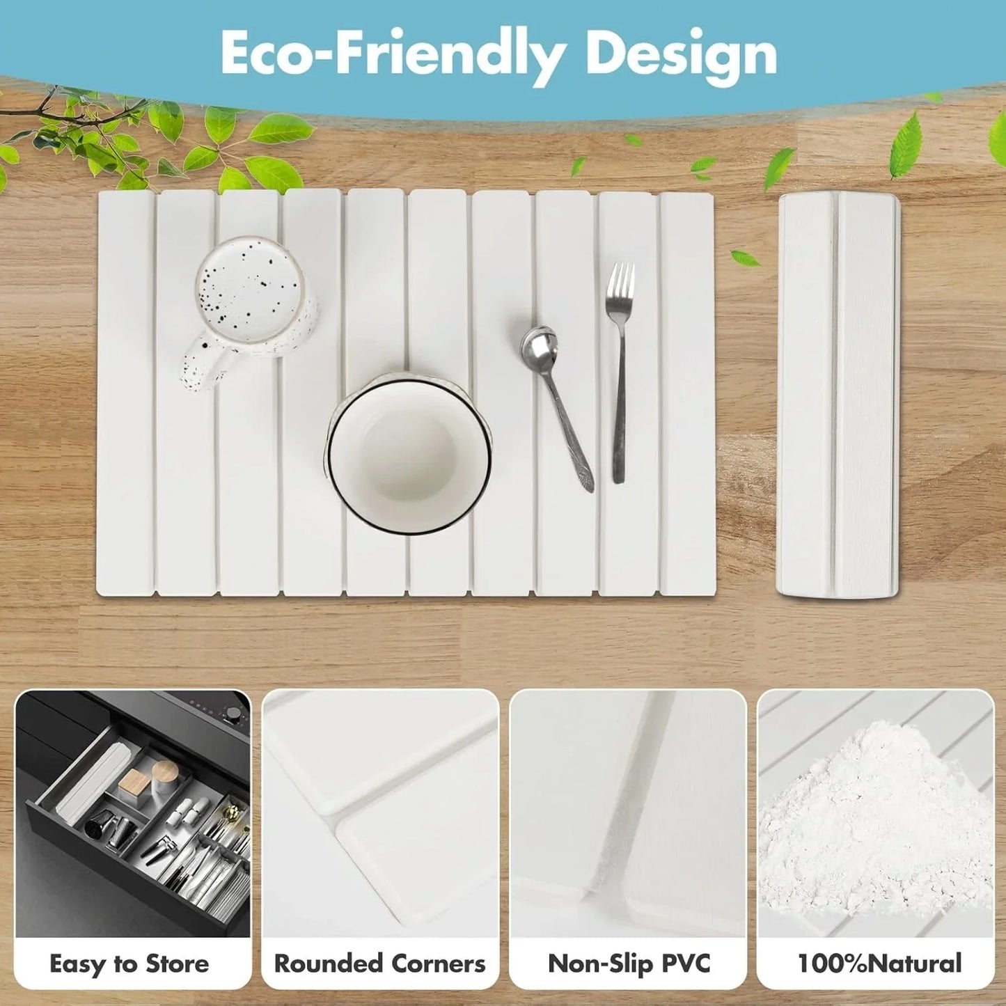 Diatomaceous Earth Dish Drying Mat Fast Absorbent Quick Dry Stone Mat