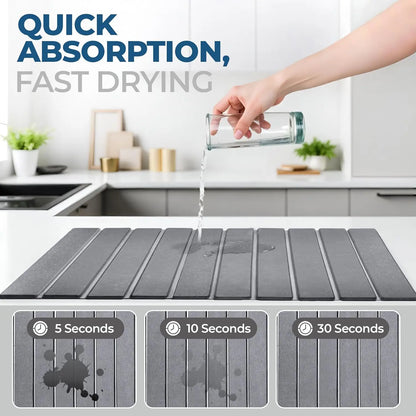Diatomaceous Earth Dish Drying Mat Fast Absorbent Quick Dry Stone Mat