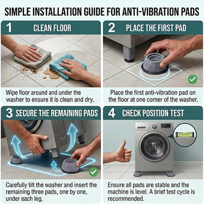 🏠 Anti-Vibration Washing Machine Stabilizer Pads (4-Pack)