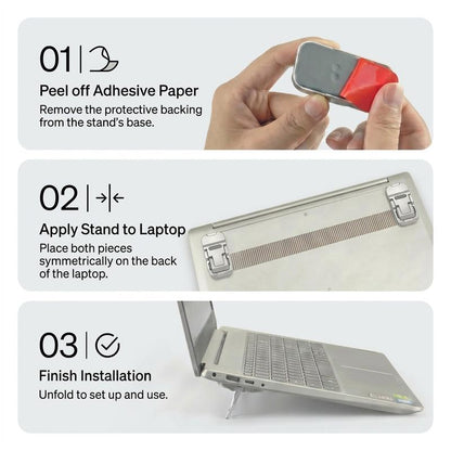 🔥Limited Time 50% Off✨2‑Pack Adjustable Invisible Laptop Stands, Zinc Alloy Portable Notebook Riser