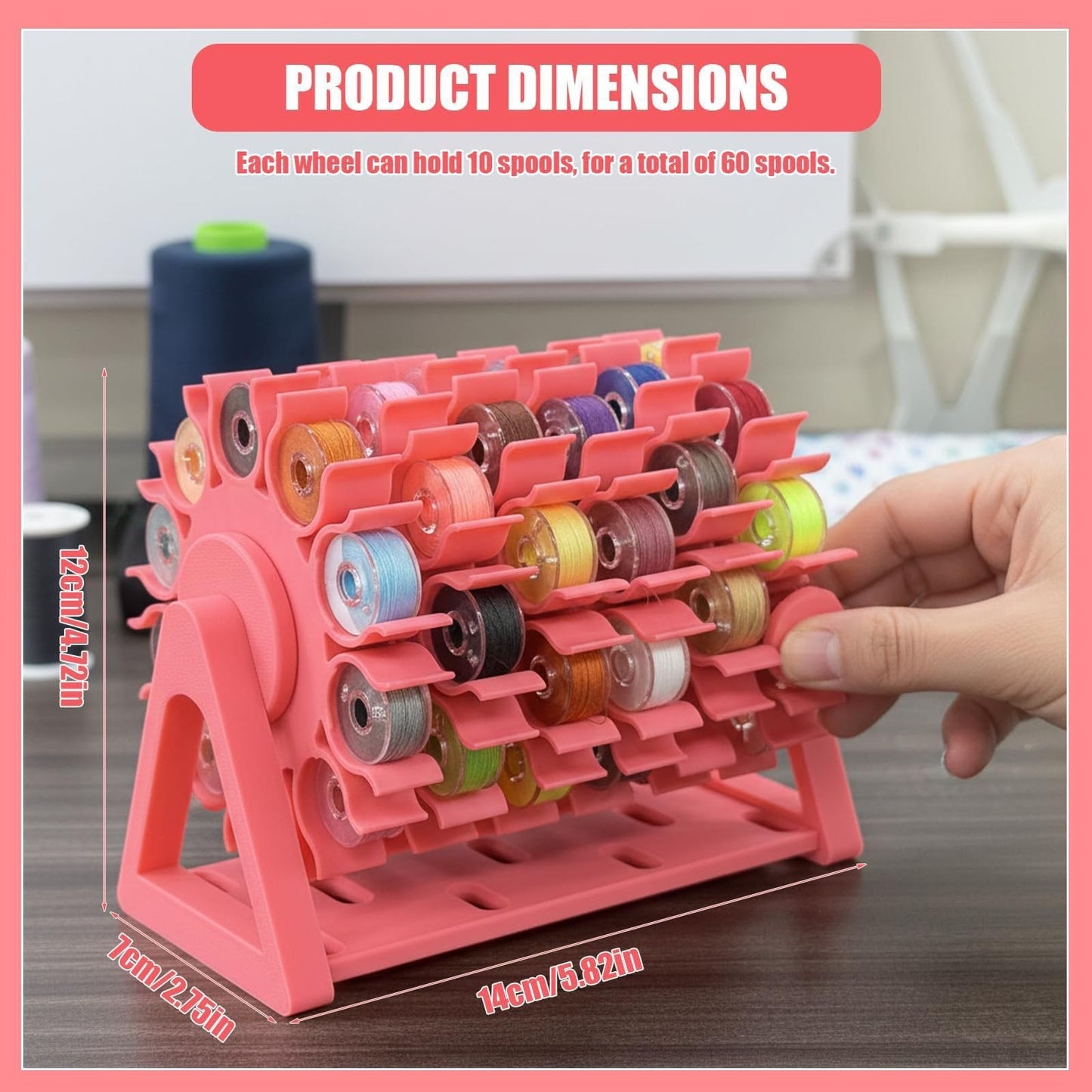 🔥Last Day 50% Off🧵Rotating Bobbin & Thread Storage Organizer