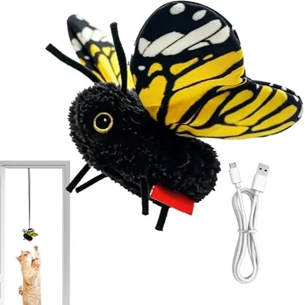 🦋 Fluttering Electric Butterfly Cat Toy | Interactive Moving Playmate for Indoor  Kitties
