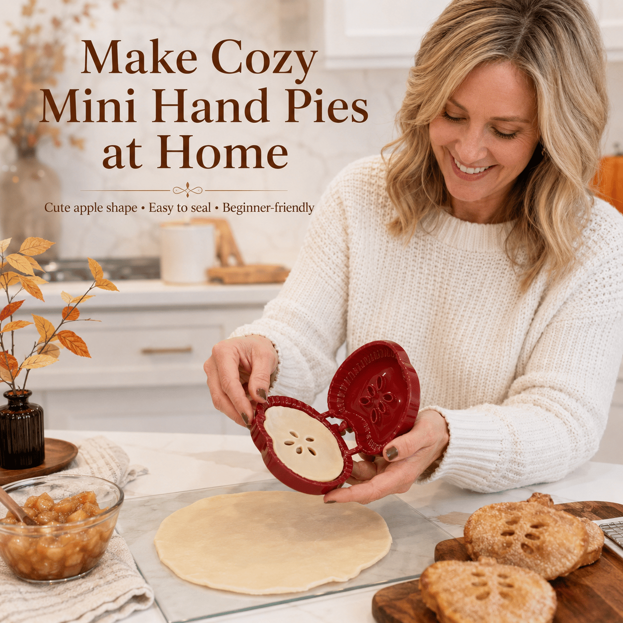 🥧Beginner‑Friendly Mini Hand Pie Press Mold | 6 Shapes Easy Homemade Pastry Dough Press Mould 🍎