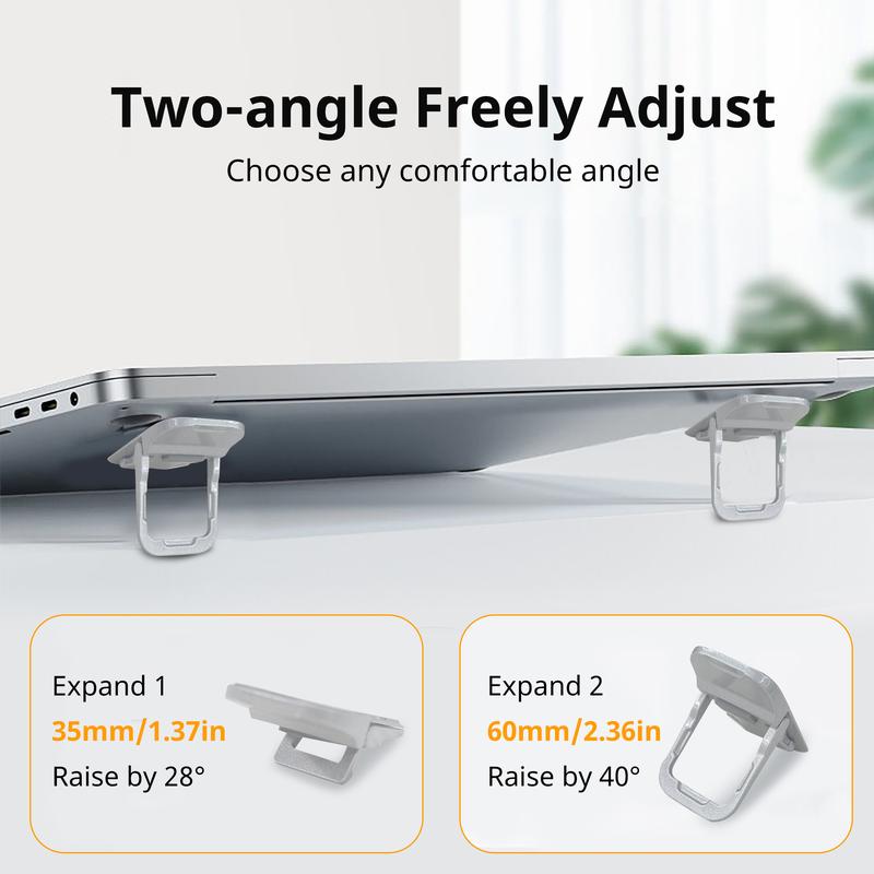 🔥Limited Time 50% Off✨2‑Pack Adjustable Invisible Laptop Stands, Zinc Alloy Portable Notebook Riser